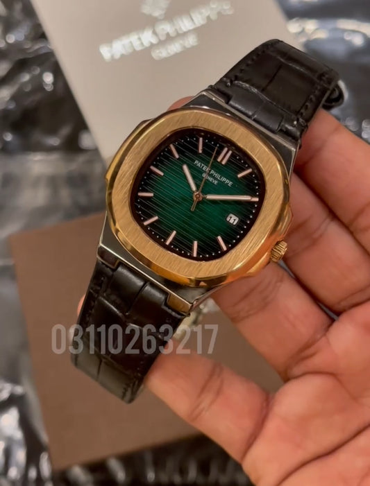PP Rose two tone with green dial