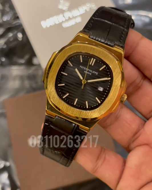 PP Strap Gold with Black Dial