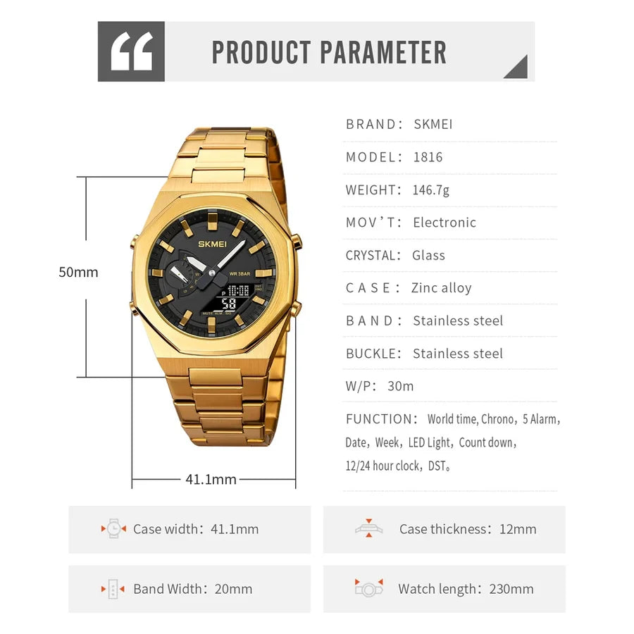 Skmei 1816 Gold