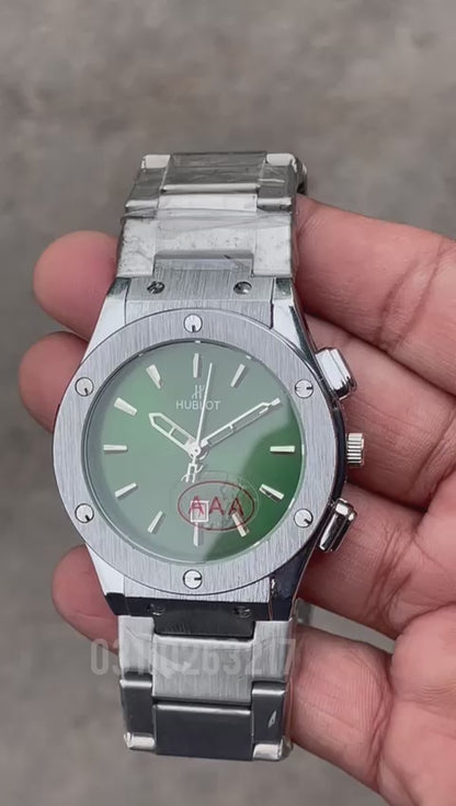 HB Silver With Green Dial