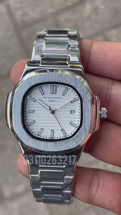 PP Silver With White Dial