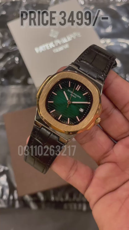 PP Rose two tone with green dial