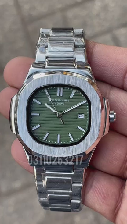 PP Silver with Green Dial