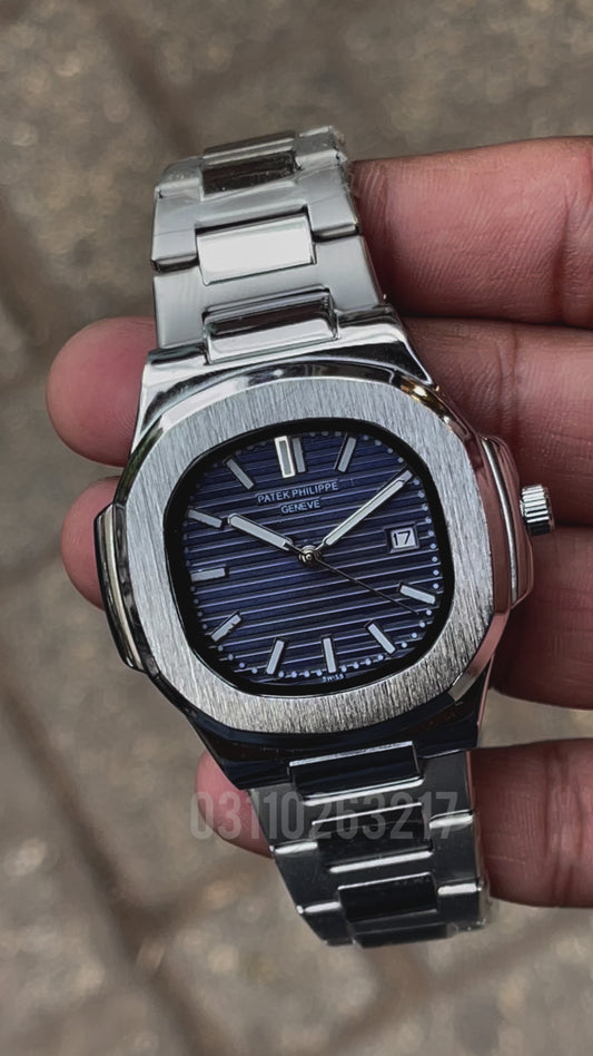 PP Silver With Blue Dial