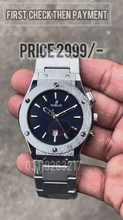 HB Silver with Blue dial
