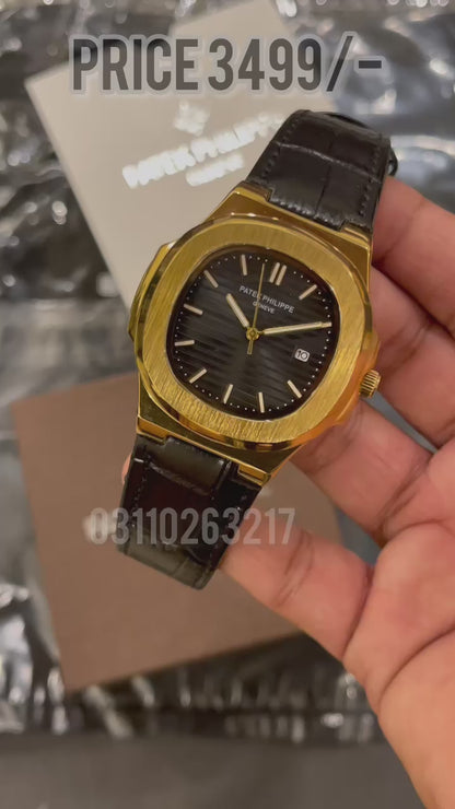 PP Strap Gold with Black Dial