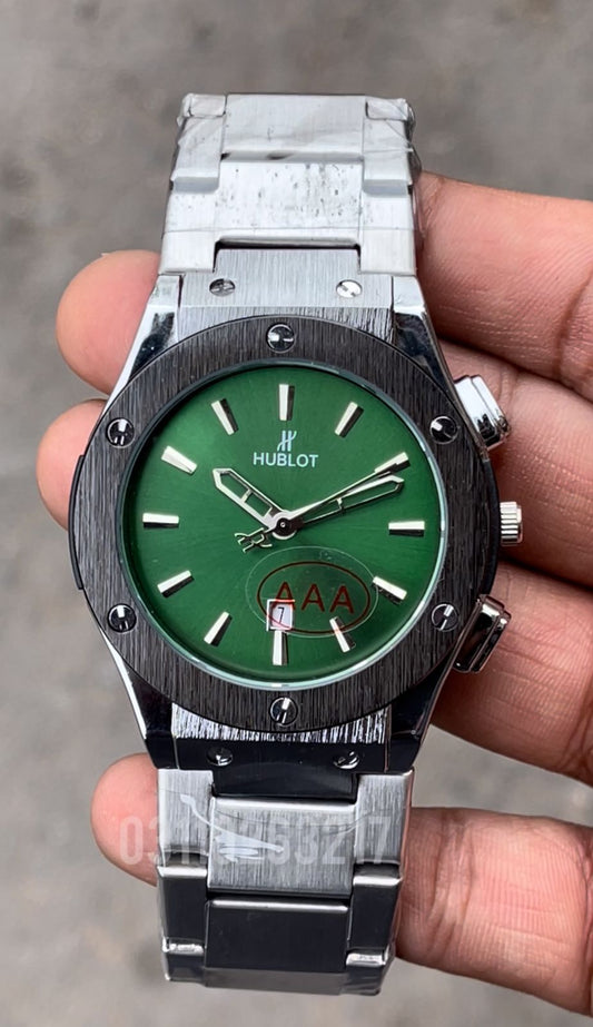 HB Silver with Green Dial