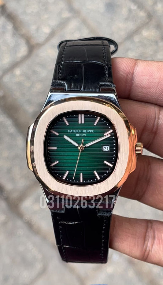PP Rose gold with green dial