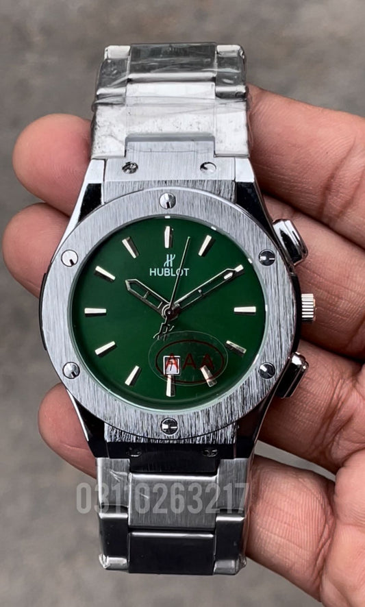 HB Silver With Green Dial